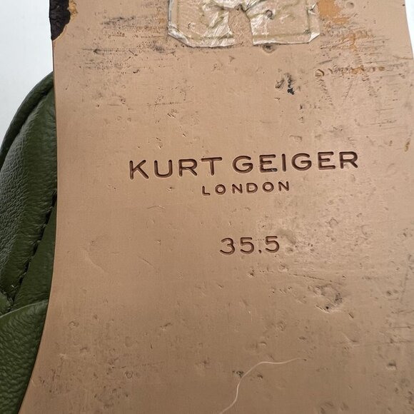 Kurt Geiger London Soho Mule Drench 35.5 Quilted Olive Chain Eagle Head Leather - Picture 11 of 13